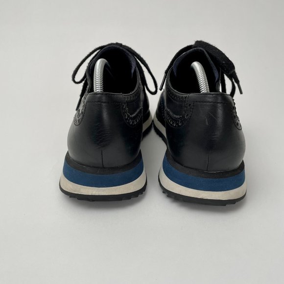 Prada Vit Montana Calf Leather Platform Wing Tip Brogues, Black/Navy, Size 11 - Picture 7 of 16